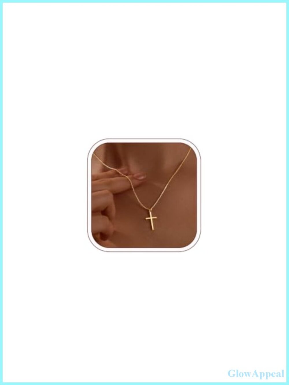 Dainty Gold Cross Pendant Necklace 18K Gold Plated Women